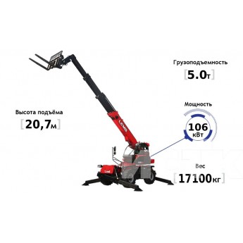 Телескопический погрузчик LGMG HR2150 5000 кг 20700 мм